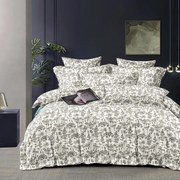 Pościel 160x200 z mikrofibry beżowa w kwiaty nowoczesna