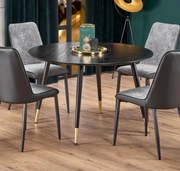 Czarny stół z okrągłym blatem w stylu glamour Embos