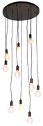 Nowoczesna lampa wisząca czarna 60 cm 10-światłowa - Facil Nowoczesny Oswietlenie wewnetrzne