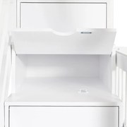 Łóżko piętrowe 90x200 cm - z 2 szufladami, półkami, stelażem - kolor biały i naturalny