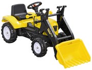 HOMCOM Traktor na pedały dla dzieci Ładowarka kołowa z łopatą Żółty i czarny 114x41x52cm | Aosom PL