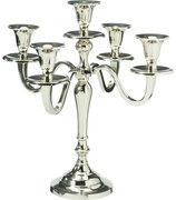 Metalowy świecznik 5-ramienny 29x29x30 cm, kolor srebrny, dekoracja 1