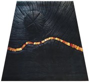 Czarny nowoczesny dywan do salonu P4-G87