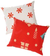 Zestaw 2 poszewek na poduszkę ŚWIĄTECZNA ŚWIECA I CHOINKA 40x50 cm