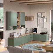 Ściana w salonie zielony 80x40x50 wido