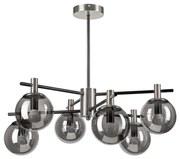 Żyrandol na drążku LILOU 6xE14/5W/230V matowy chrom/dymny