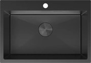 Mexen Solix zlewozmywak stalowy 1-komorowy 650 x 450 mm, czarny - 6403651000-70