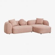 Dwuczęściowa Prawa Sofa Modułowa Z Szezlongiem W Kolorze Coco Chenille Kwarc Różowy Chenille - Sklum