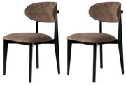 Zestaw krzeseł do jadalni Lionte Brown and Black, 2 szt.