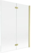 Mexen Mist parawan nawannowy 2-skrzydłowy prawy 130 x 150 cm, transparent, złoty szczotkowany - 8A9-130-002-55-00-P
