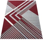 Czerwono-szary prostokątny dywan C2-H43