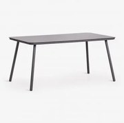 Prostokątny Stół Jadalniany 160x90 Cm Ze Szkła Arhiza Grafitowa Szarość - Sklum