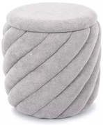 Szary puf PELARO z przestrzenią do przechowywania 42x42 cm