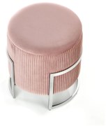 CRICKET pufa jasny róż, tkanina velvet, z funkcją schowka,