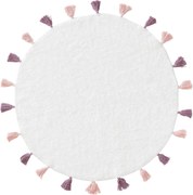 Okrągły dywan dziecięcy z różowymi frędzlami Malu