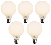 Zestaw 5 Dimmable LED żarówka E27 Opal G95 5W 450lm 2700K