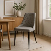 Krzesło Tapicerowane do Salonu CORK 2 Szare Nowoczesne Loft