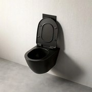 Miska wc czarna rimless deska wolnoopadająca duroplast wirowe spłukiwanie