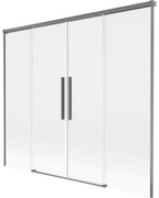 Mexen Rox parawan nawannowy 2-skrzydłowy rozsuwany 170 x 150 cm, transparent, gun metal - 8C9-170-002-95-00