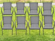 Zestaw 8 krzeseł ogrodowych SOTTILE szary technorattan