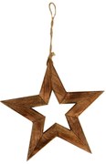 InDecor Wisząca gwiazda z drewna mango, 33 x 2 x 33 cm