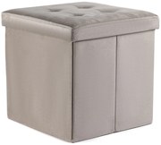 Beżowy składany taboret ZAREX VELVET L