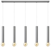 Żyrandol na lince TUBA 5xE27/15W/230V szary