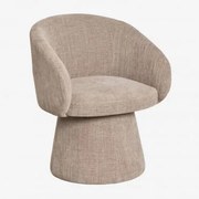 Obrotowe Krzesło Do Jadalni Flavian Tapicerowane Z Podłokietnikami Tkaniny Szary Kret - Sklum