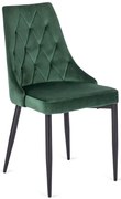 Zielone welurowe pikowane krzesło W9-E87