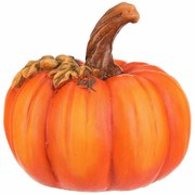 Jesienne dekoracje Dynia z liśćmi, 24 x 24 x 23cm, ceramika, 24 cm