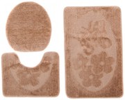 Antypoślizgowy brązowy komplet dywaników łazienkowych L2-T71
