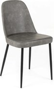 Zestaw 4 nowoczesnych jasnoszarych krzeseł do jadalni „Damascus” obitych miękką w dotyku skórą ekologiczną