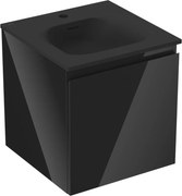 Mexen Orio szafka łazienkowa 45 cm z umywalką Vela, 1 szuflada, czarna połysk/czarna mat - 91A10-04547-1-BF70-W23M71