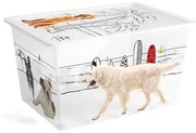 Biały plastikowy pojemnik z pokrywką 55x39x31 cm C Box Style – KIS
