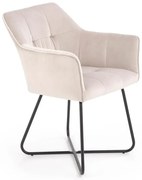 Beżowe designerskie krzesło kubełkowe L6-C64