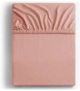 Brzoskwiniowe dżersejowe prześcieradło z gumką 240x220 cm Amber – Restilo