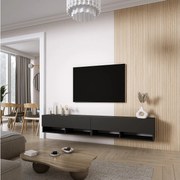 Szafka pod telewizor 200 (2 x 100) cm Czarny Mat, 200 × 32 × 34 cm