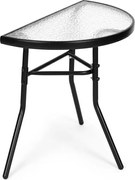 Szklany stolik ogrodowy półokrągły Tulum 090 - na balkon, taras, patio