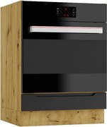 Szafka kuchenna pod piekarnik dąb artisan + czarny P5-F24