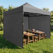 Pawilon ogrodowy eventowy FGA4, 3x3 m, automatyczny ze ściankami - namiot zamykany, szary
