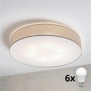 Brilagi - Lampa sufitowa LED SIRIJA 6xE27/60W/230V śr. 80 cm beżowa