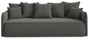 Ciemnoszara aksamitna rozkładana/ze schowkiem sofa 225 cm Hula – Makamii