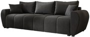 Ciemnoszara welurowa sofa rozkładana D2-R65