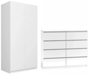 Biały komoda zestaw i szafa H1-H64
