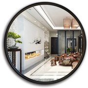 Lustro LOFT FI60cm czarne M-951 ścienne okrągłe łazienkowe do salonu sypialni loftowe Industrialne minimalistyczne