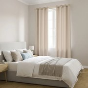 Zasłona gotowa MATOWA jasny beż Oxford Line na przelotkach 140x250