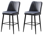 Zestaw krzeseł barowych Vento Grey and Black, 2 szt., 2 szt.