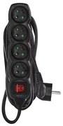 Przedłużacz 4Z 5m z wyłącznikiem czarny