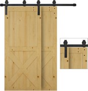 HOMCOM Zestaw do Drzwi Przesuwnych Prowadnica Okucia Czarne Drewniane Drzwi 9 Akcesoriów | Aosom PL