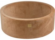 Okrągły Suchy Basen Dla Dziecka, 90x30cm, Supersoft Velvet, Karmelowy, Bez Piłek - Meowbaby®